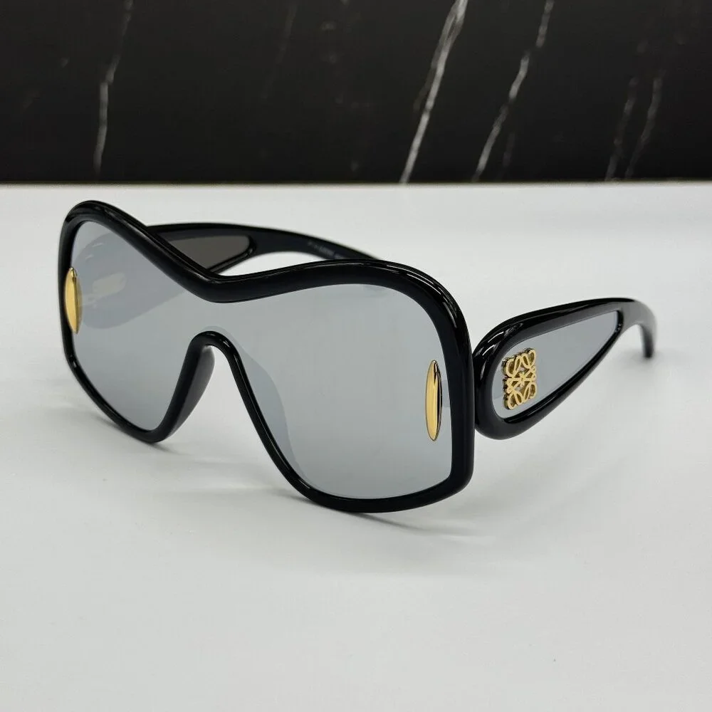 NEW LOEWE LW40131I 01C, SILVER BLACK UNISEX SUNGLASSES LOEWE